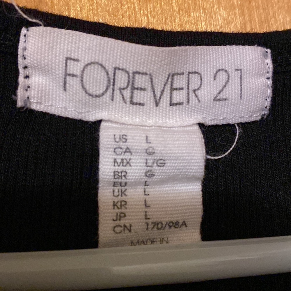 Tank Top Racerback Black Ribbed Soft Large L - Picture 2 of 4